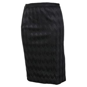 Missoni Zigzag Knit Skirt in Black Polyester